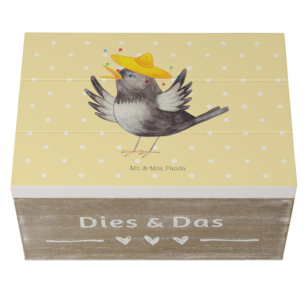 Holzkiste Rabe mit Sombrero Holzkiste, Kiste, Schatzkiste, Truhe, Schatulle, XXL, Erinnerungsbox, Erinnerungskiste, Dekokiste, Aufbewahrungsbox, Tiermotive, Gute Laune, lustige Sprüche, Tiere, Rabe, Vogel, Vögel, Spruch positiv, fröhlich sein, glücklich sein, Glück Spruch, froh, Elster, Motivation