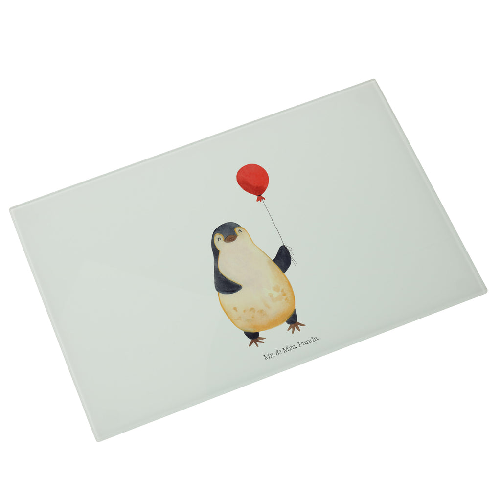 XL Glas Schneidbrett Pinguin Luftballon Glasschneidebrett, Schneidebrett, Frühstücksbrett, Küche, Pinguin, Pinguine, Luftballon, Tagträume, Lebenslust, Geschenk Freundin, Geschenkidee, beste Freundin, Motivation, Neustart, neues Leben, Liebe, Glück