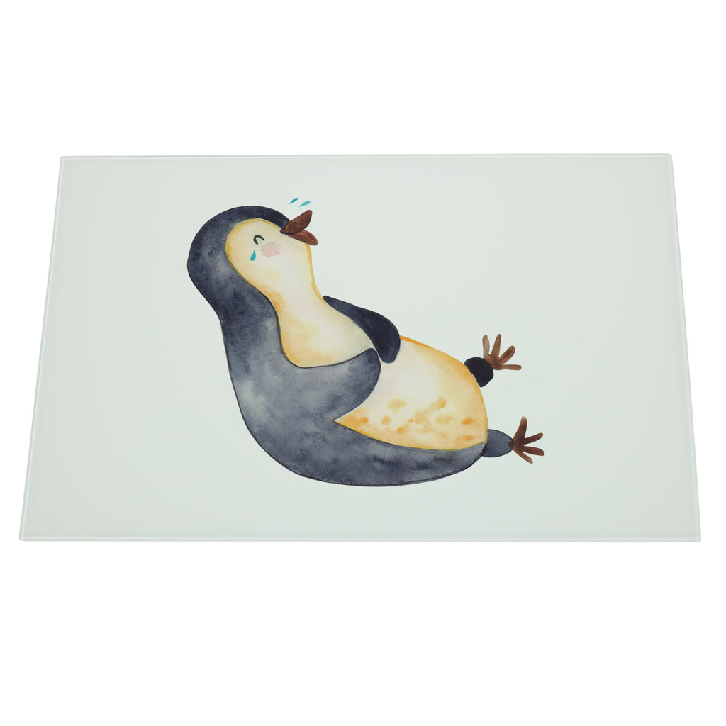 XL Glas Schneidbrett Pinguin lachend Glasschneidebrett, Schneidebrett, Frühstücksbrett, Küche, Pinguin, Pinguine, lustiger Spruch, Optimismus, Fröhlich, Lachen, Humor, Fröhlichkeit