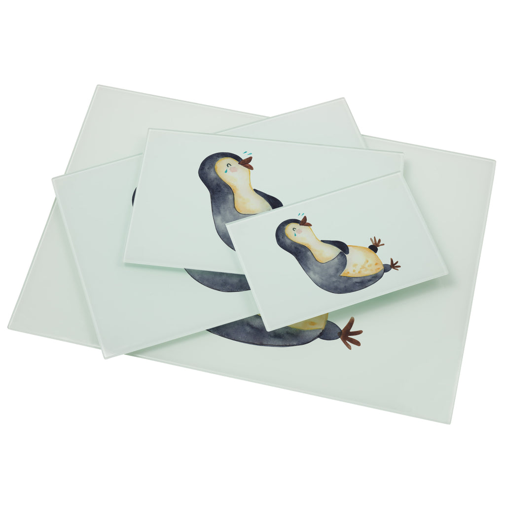 XL Glas Schneidbrett Pinguin lachend Glasschneidebrett, Schneidebrett, Frühstücksbrett, Küche, Pinguin, Pinguine, lustiger Spruch, Optimismus, Fröhlich, Lachen, Humor, Fröhlichkeit