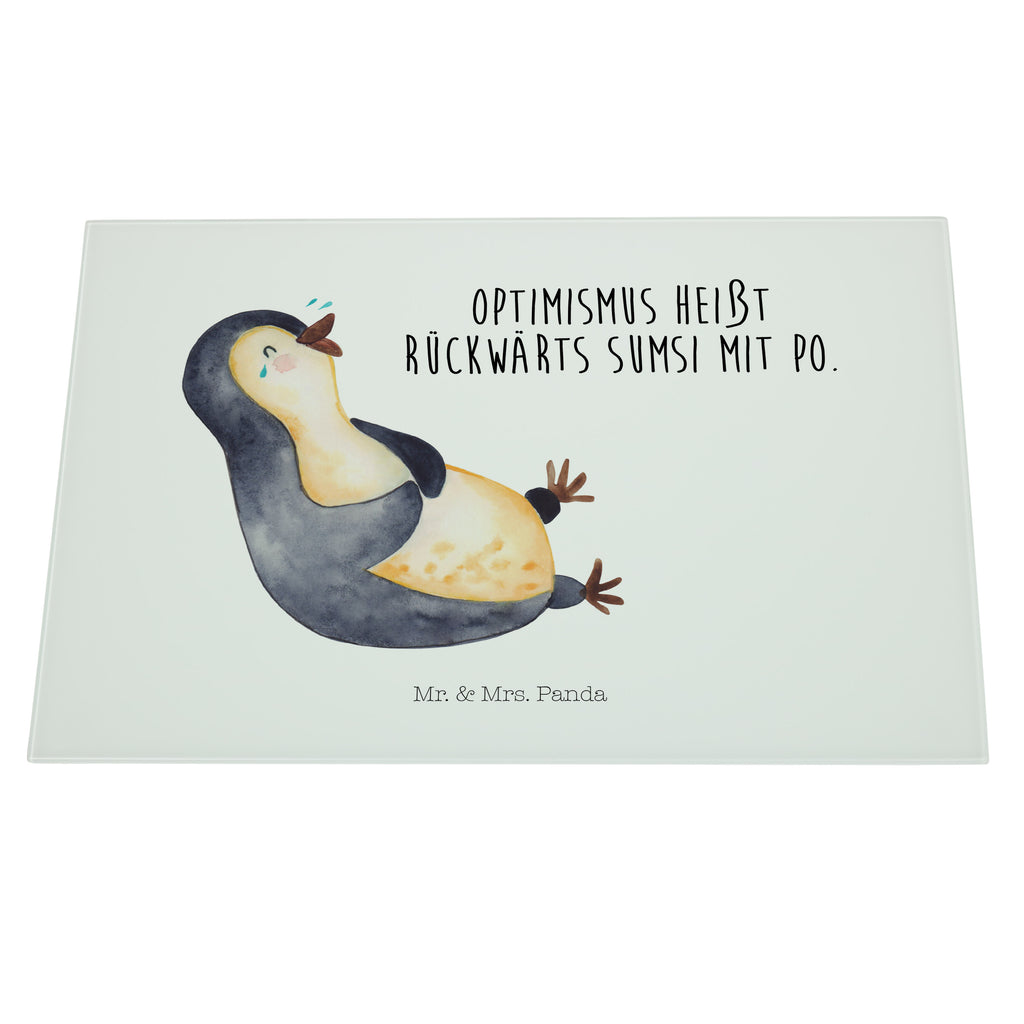 XL Glas Schneidbrett Pinguin lachend Glasschneidebrett, Schneidebrett, Frühstücksbrett, Küche, Pinguin, Pinguine, lustiger Spruch, Optimismus, Fröhlich, Lachen, Humor, Fröhlichkeit