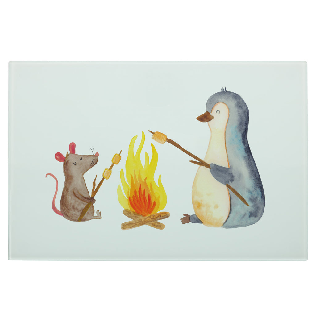 Medium Glas Schneidbrett Pinguin Lagerfeuer Glasschneidebrett, Schneidebrett, Pinguin, Maus, Pinguine, Lagerfeuer, Leben, Arbeit, Job, Motivation, Büro, Büroalltag, Lebensspruch, Lebensmotivation, Neustart, Liebe, grillen, Feuer, Marshmallows
