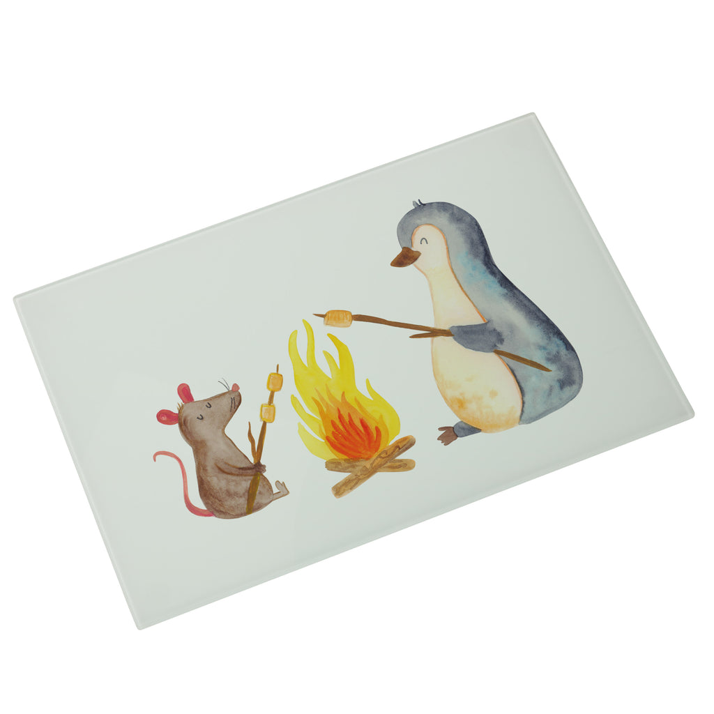 Medium Glas Schneidbrett Pinguin Lagerfeuer Glasschneidebrett, Schneidebrett, Pinguin, Maus, Pinguine, Lagerfeuer, Leben, Arbeit, Job, Motivation, Büro, Büroalltag, Lebensspruch, Lebensmotivation, Neustart, Liebe, grillen, Feuer, Marshmallows