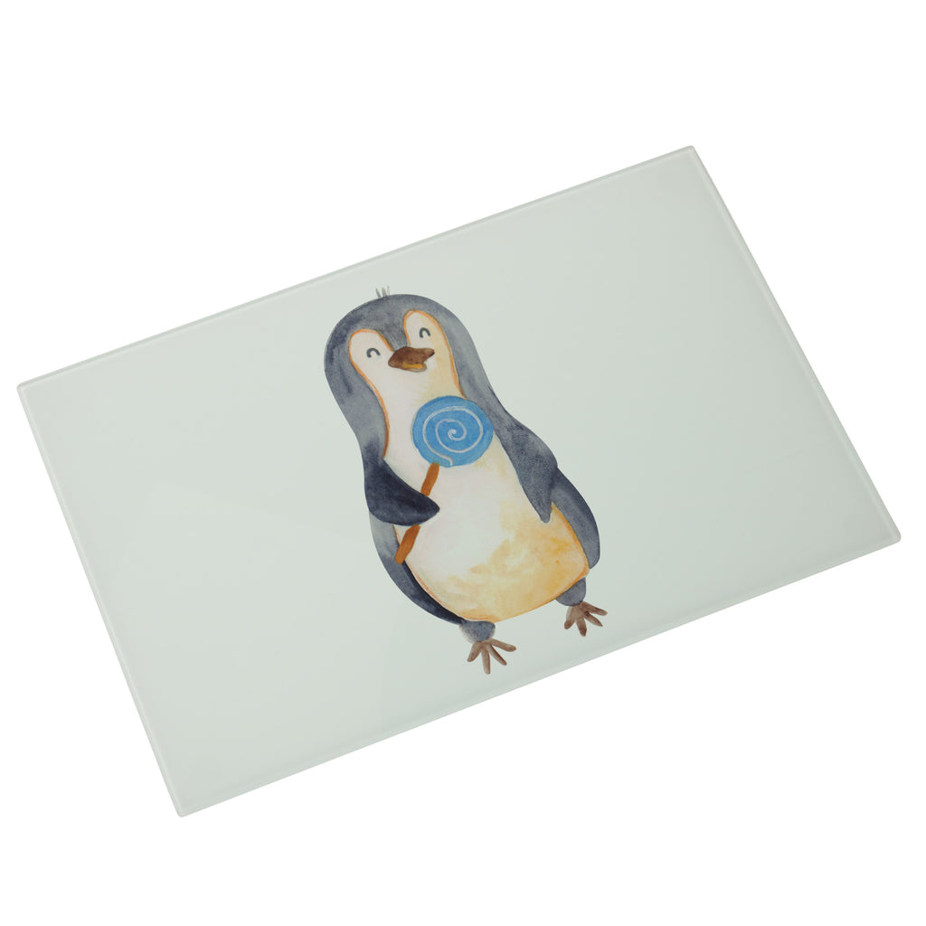 XL Glas Schneidbrett Pinguin Lolli Glasschneidebrett, Schneidebrett, Frühstücksbrett, Küche, Pinguin, Pinguine, Lolli, Süßigkeiten, Blödsinn, Spruch, Rebell, Gauner, Ganove, Rabauke