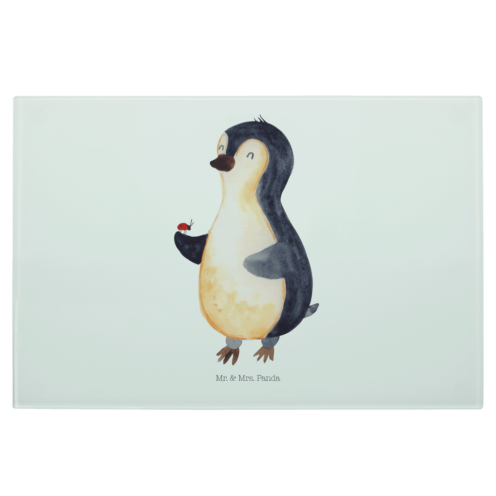 Medium Glas Schneidbrett Pinguin Marienkäfer Glasschneidebrett, Schneidebrett, Pinguin, Pinguine, Marienkäfer, Liebe, Wunder, Glück, Freude, Lebensfreude