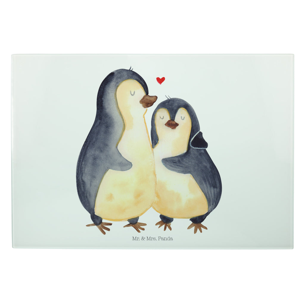 XL Glas Schneidbrett Pinguin umarmend Glasschneidebrett, Schneidebrett, Frühstücksbrett, Küche, Pinguin, Liebe, Liebespaar, Liebesbeweis, Liebesgeschenk, Verlobung, Jahrestag, Hochzeitstag, Hochzeit, Hochzeitsgeschenk