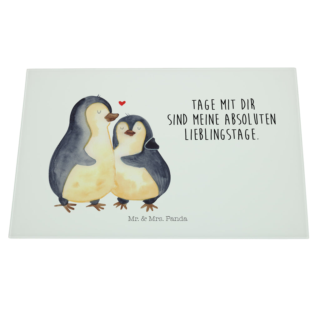 XL Glas Schneidbrett Pinguin umarmend Glasschneidebrett, Schneidebrett, Frühstücksbrett, Küche, Pinguin, Liebe, Liebespaar, Liebesbeweis, Liebesgeschenk, Verlobung, Jahrestag, Hochzeitstag, Hochzeit, Hochzeitsgeschenk
