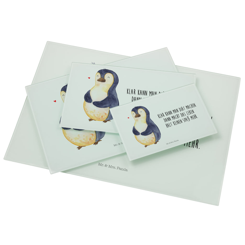 Medium Glas Schneidbrett Pinguin Diät Glasschneidebrett, Schneidebrett, Pinguin, Pinguine, Diät, Abnehmen, Abspecken, Gewicht, Motivation, Selbstliebe, Körperliebe, Selbstrespekt