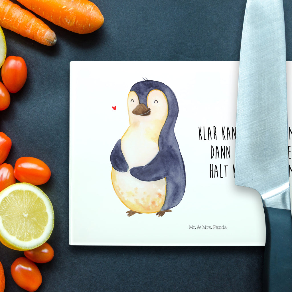 Medium Glas Schneidbrett Pinguin Diät Glasschneidebrett, Schneidebrett, Pinguin, Pinguine, Diät, Abnehmen, Abspecken, Gewicht, Motivation, Selbstliebe, Körperliebe, Selbstrespekt