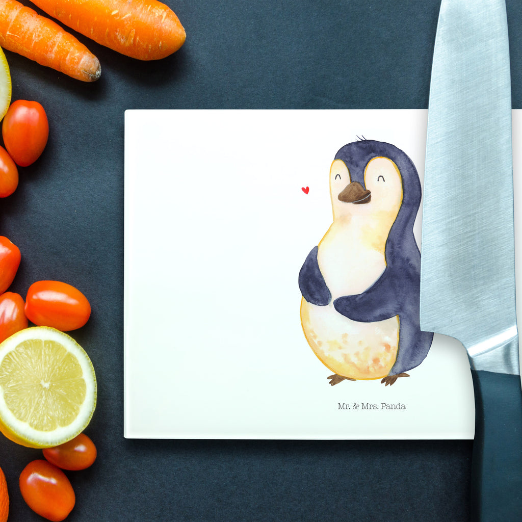 Medium Glas Schneidbrett Pinguin Diät Glasschneidebrett, Schneidebrett, Pinguin, Pinguine, Diät, Abnehmen, Abspecken, Gewicht, Motivation, Selbstliebe, Körperliebe, Selbstrespekt
