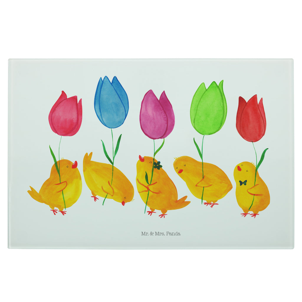 Medium Glas Schneidbrett Küken Parade Glasschneidebrett, Schneidebrett, Ostern, Osterhase, Ostergeschenke, Osternest, Osterdeko, Geschenk zu Ostern, Küken, Parade, Tulpen, Frohe Ostern, Ostergrüße, Blumen