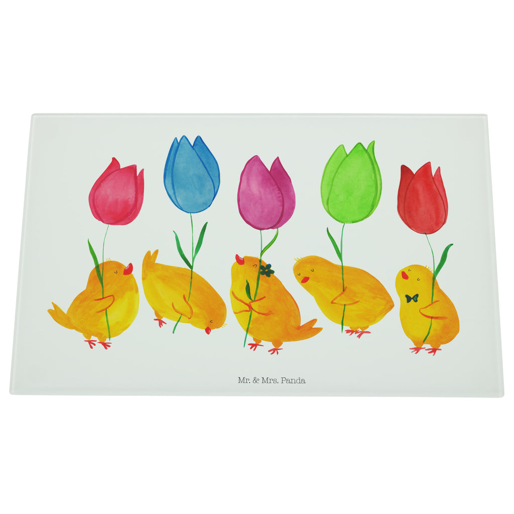 Medium Glas Schneidbrett Küken Parade Glasschneidebrett, Schneidebrett, Ostern, Osterhase, Ostergeschenke, Osternest, Osterdeko, Geschenk zu Ostern, Küken, Parade, Tulpen, Frohe Ostern, Ostergrüße, Blumen