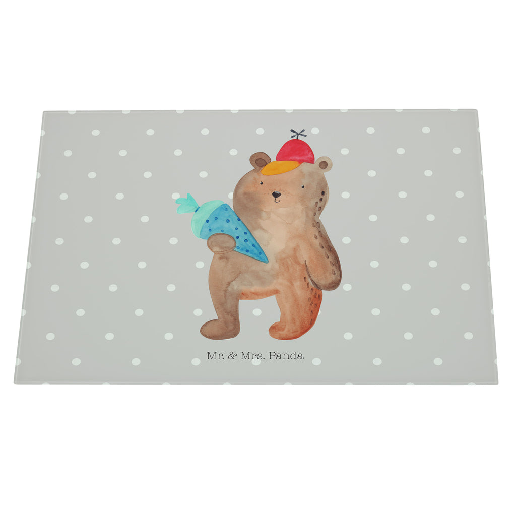 XL Glas Schneidbrett Bär mit Schultüte Glasschneidebrett, Schneidebrett, Frühstücksbrett, Küche, Bär, Teddy, Teddybär, Bär Motiv, Schultüte, Erster Schultag Geschenk, Einschulung Geschenk, Schule Geschenk, Grundschule, Schulanfang, Schulbeginn