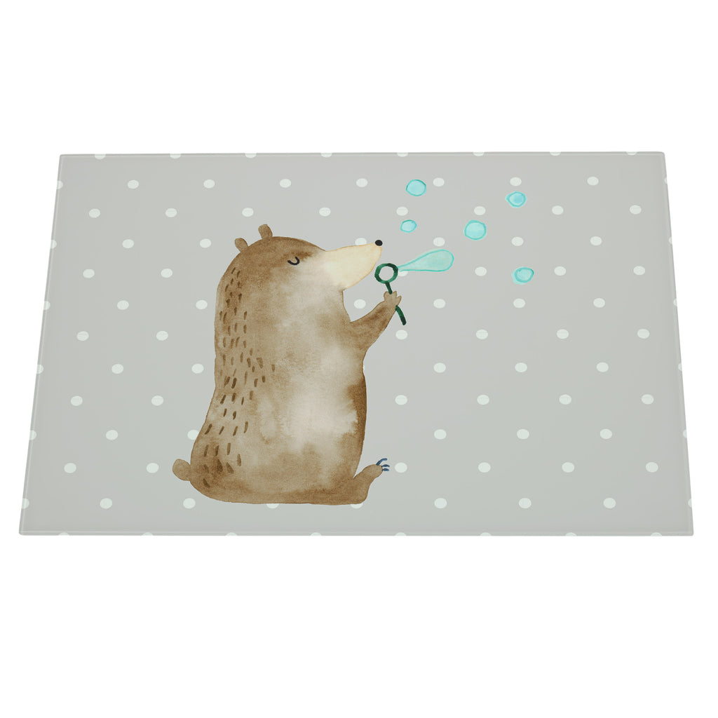 XL Glas Schneidbrett Bär Seifenblasen Glasschneidebrett, Schneidebrett, Frühstücksbrett, Küche, Bär, Teddy, Teddybär, Seifenblasen Bär Lustig Sein Glücklich Traurig Happy