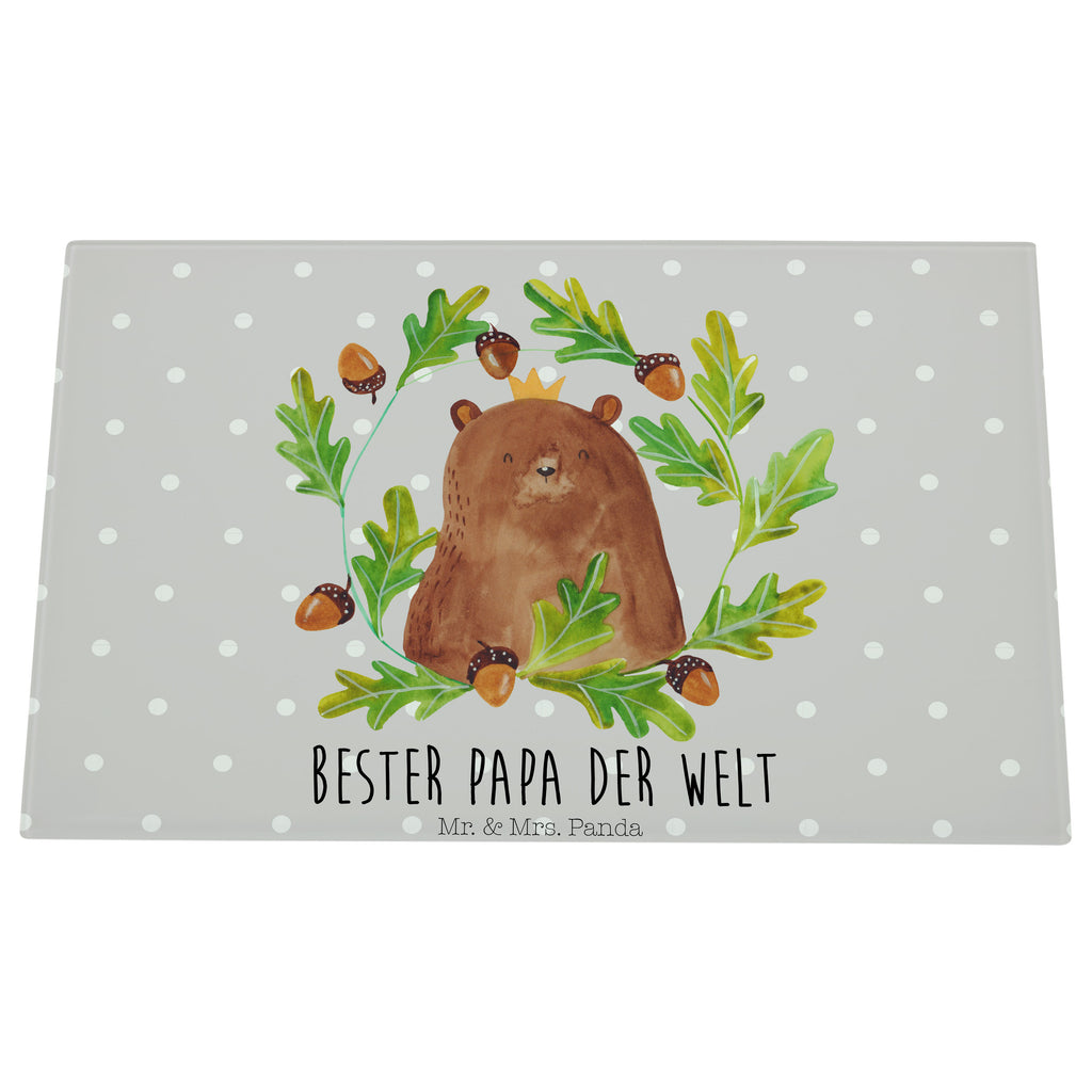 Medium Glas Schneidbrett Bär König Glasschneidebrett, Schneidebrett, Bär, Teddy, Teddybär, Papa, Papa Bär, bester Vater, bester Papa, weltbester Papa, Vatertag, Vater, Dad, Daddy, Papi