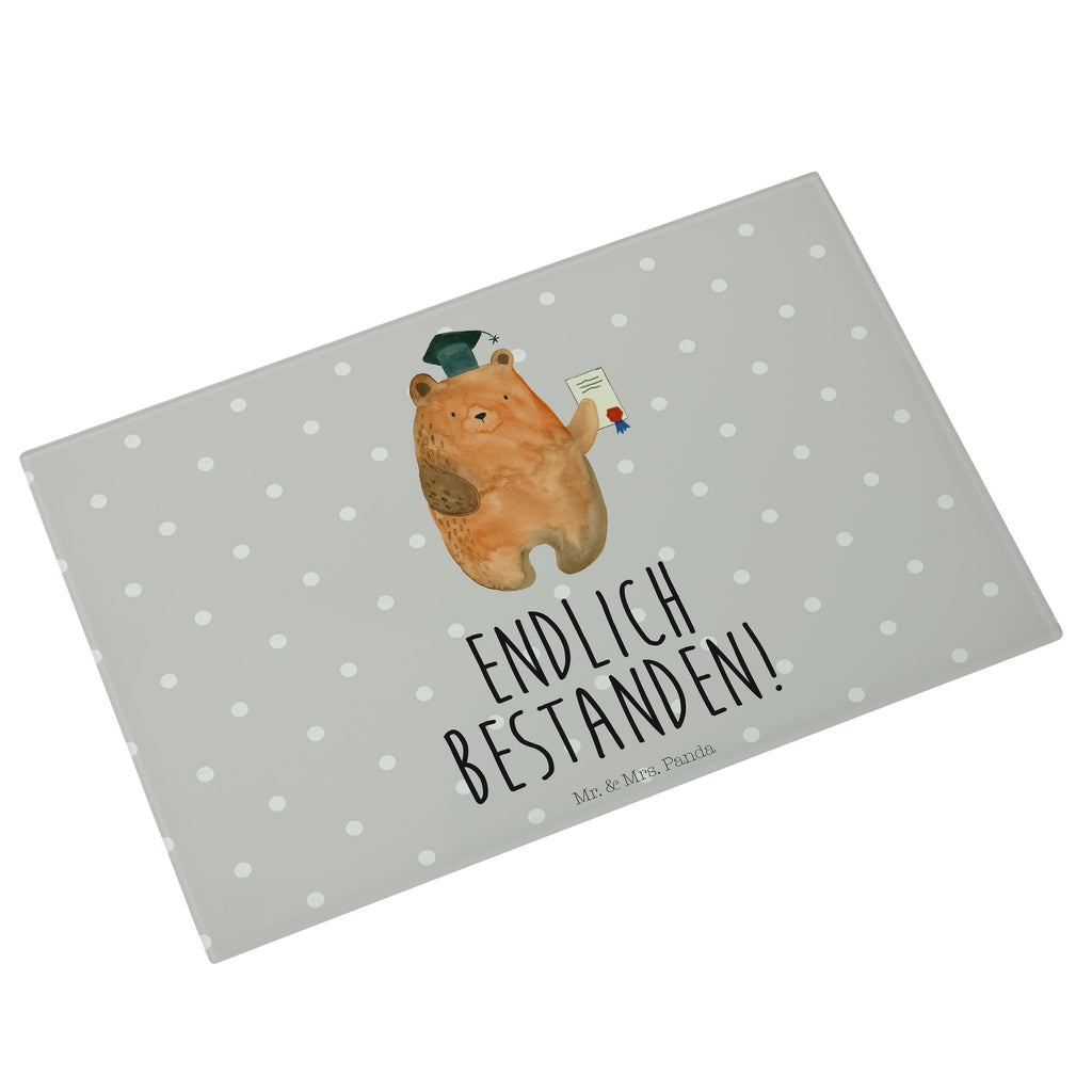 Medium Glas Schneidbrett Prüfungsbär Glasschneidebrett, Schneidebrett, Bär, Teddy, Teddybär, Abitur, Prüfungen, Prüfung bestanden, Abschluss, Zeugnis, Abschlusszeugnis