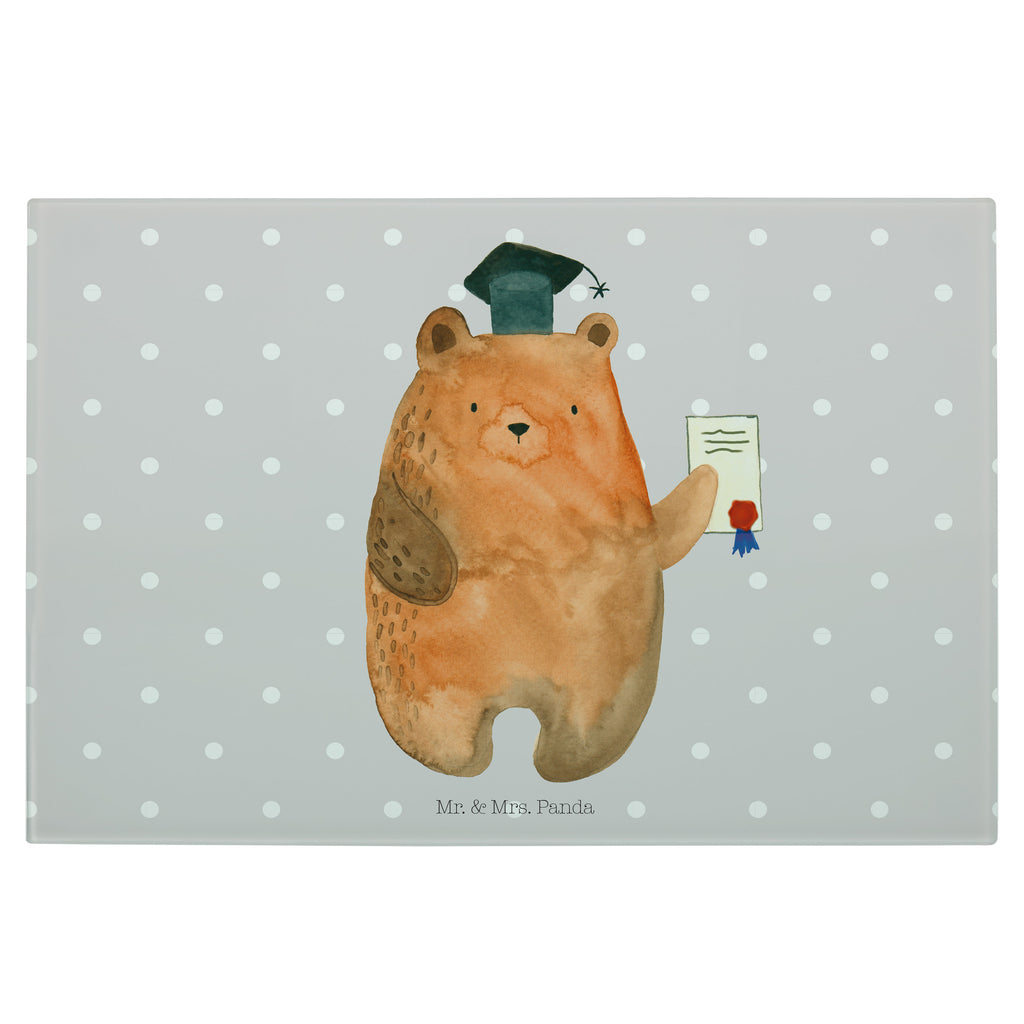 Medium Glas Schneidbrett Prüfungsbär Glasschneidebrett, Schneidebrett, Bär, Teddy, Teddybär, Abitur, Prüfungen, Prüfung bestanden, Abschluss, Zeugnis, Abschlusszeugnis