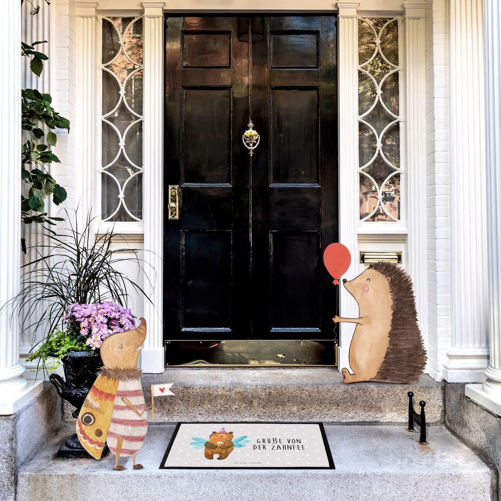 Fußmatte Zahnfee Bär Türvorleger, Schmutzmatte, Fußabtreter, Matte, Schmutzfänger, Fußabstreifer, Schmutzfangmatte, Türmatte, Motivfußmatte, Haustürmatte, Vorleger, Bär, Teddy, Teddybär, Zahnfee, Fee, Milchzahn, Erster Zahn