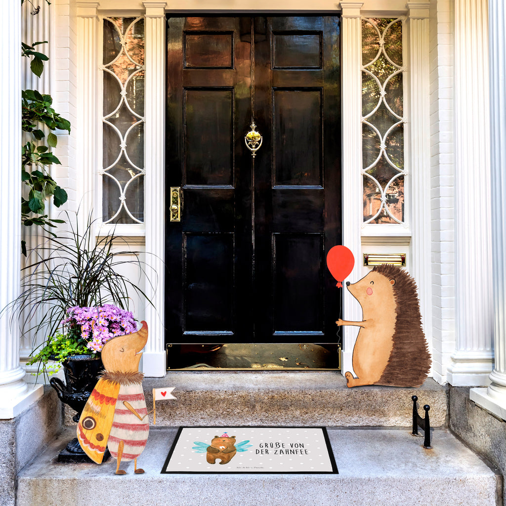 Fußmatte Zahnfee Bär Türvorleger, Schmutzmatte, Fußabtreter, Matte, Schmutzfänger, Fußabstreifer, Schmutzfangmatte, Türmatte, Motivfußmatte, Haustürmatte, Vorleger, Bär, Teddy, Teddybär, Zahnfee, Fee, Milchzahn, Erster Zahn