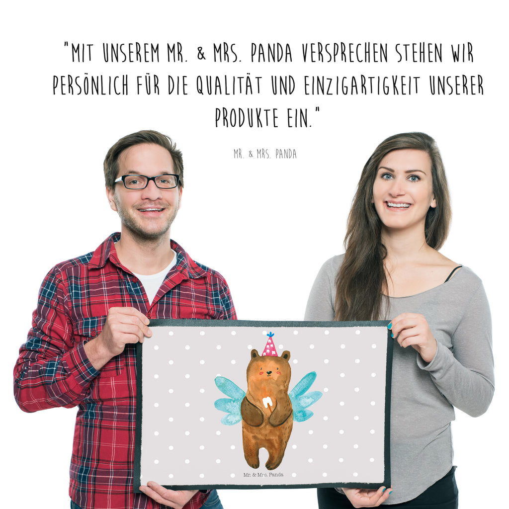 Fußmatte Zahnfee Bär Türvorleger, Schmutzmatte, Fußabtreter, Matte, Schmutzfänger, Fußabstreifer, Schmutzfangmatte, Türmatte, Motivfußmatte, Haustürmatte, Vorleger, Bär, Teddy, Teddybär, Zahnfee, Fee, Milchzahn, Erster Zahn