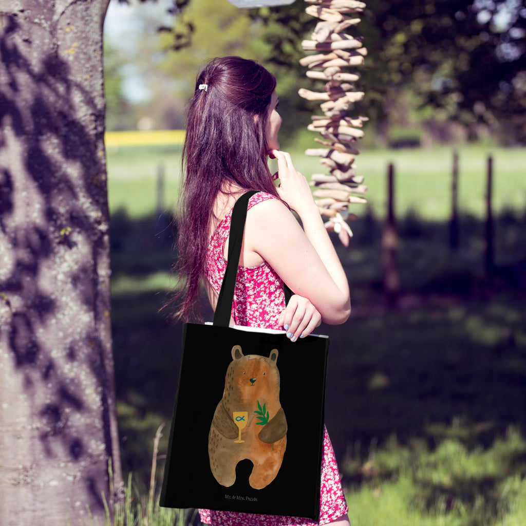 Tragetasche Konfirmation-Bär Beuteltasche, Beutel, Einkaufstasche, Jutebeutel, Stoffbeutel, Bär, Teddy, Teddybär, Konfirmation, Kirche, evangelisch, Gottesdienst