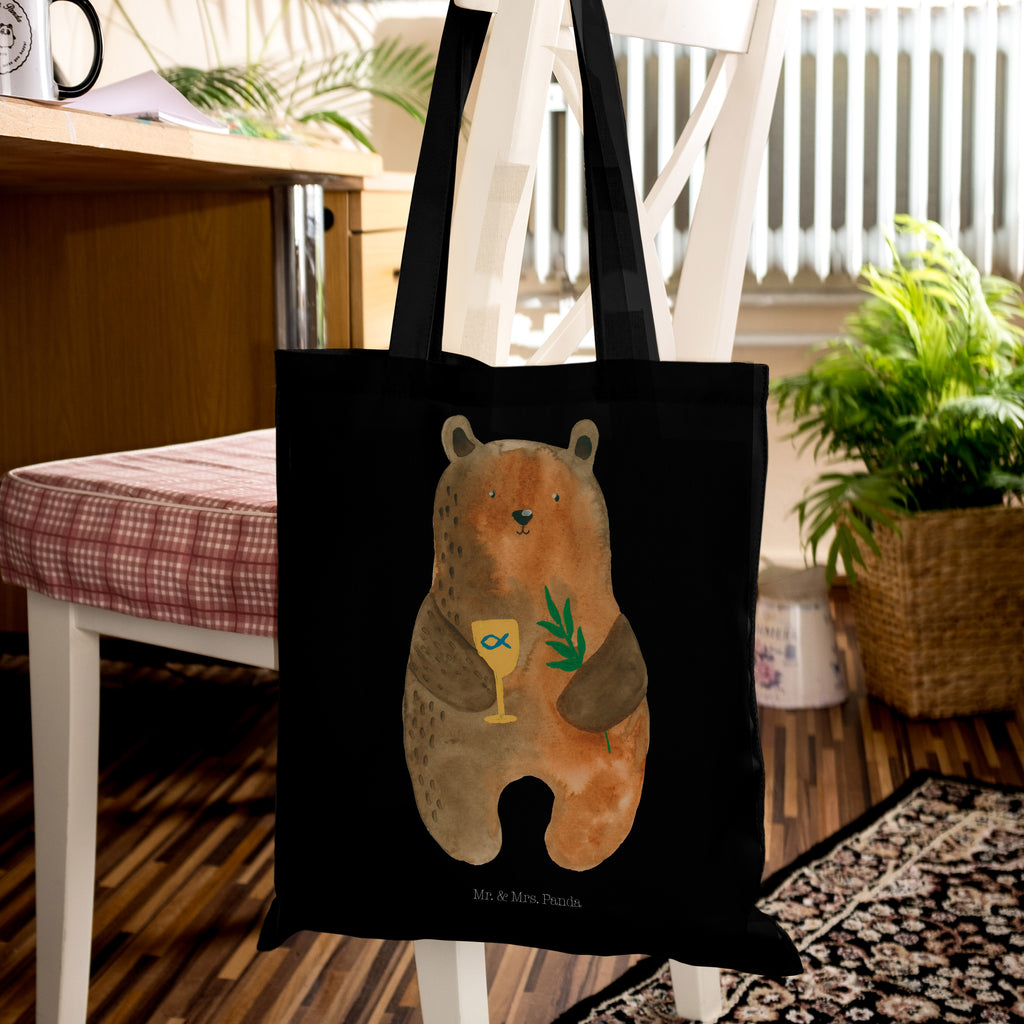Tragetasche Konfirmation-Bär Beuteltasche, Beutel, Einkaufstasche, Jutebeutel, Stoffbeutel, Bär, Teddy, Teddybär, Konfirmation, Kirche, evangelisch, Gottesdienst