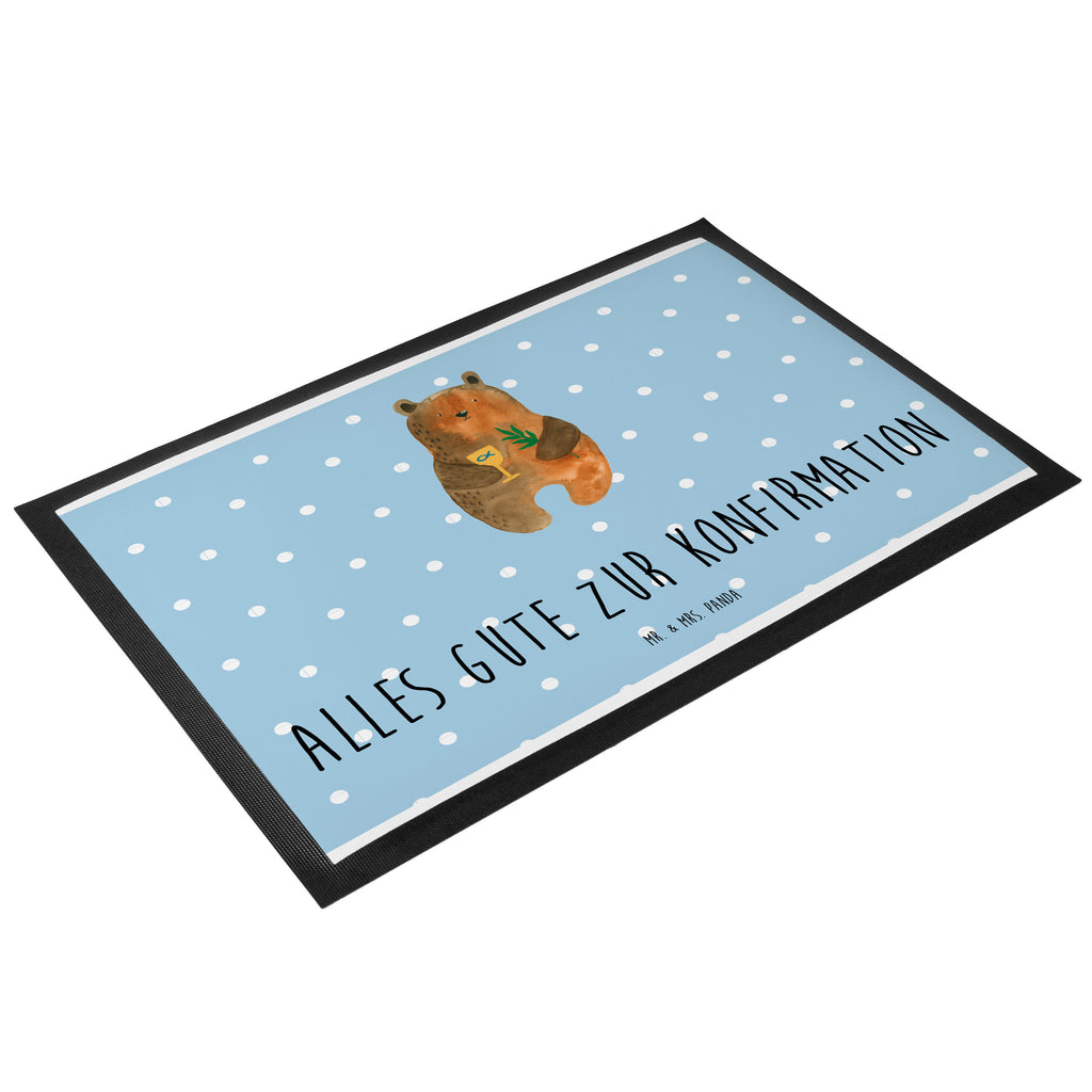 Fußmatte Konfirmation-Bär Konfirmation, Kirche, evangelisch, Gottesdienst Türvorleger, Schmutzmatte, Fußabtreter, Matte, Schmutzfänger, Fußabstreifer, Schmutzfangmatte, Türmatte, Motivfußmatte,  Haustürmatte, Vorleger  Bär, Teddy, Teddybär