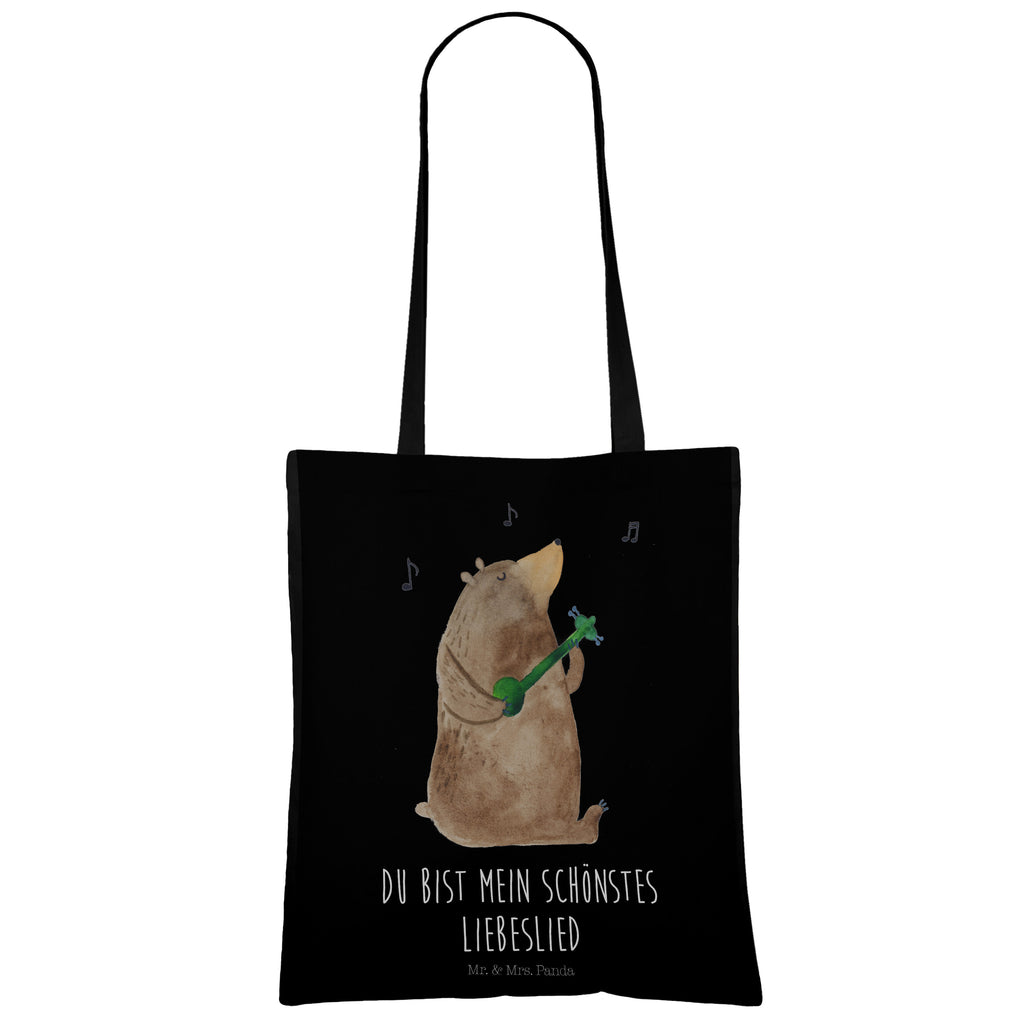 Tragetasche Bär Lied Beuteltasche, Beutel, Einkaufstasche, Jutebeutel, Stoffbeutel, Bär, Teddy, Teddybär, Bärchen, Bear, Liebeslied, Lied, Song, Valentinstag, Valentine, Geschenk, Partner, Liebe, Freundin, Frau, Herz, Spruch