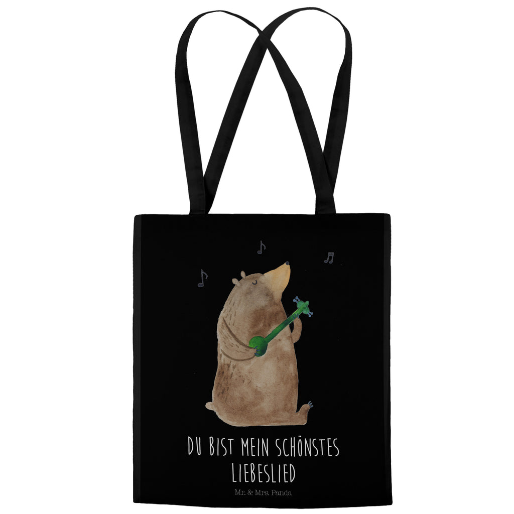 Tragetasche Bär Lied Beuteltasche, Beutel, Einkaufstasche, Jutebeutel, Stoffbeutel, Bär, Teddy, Teddybär, Bärchen, Bear, Liebeslied, Lied, Song, Valentinstag, Valentine, Geschenk, Partner, Liebe, Freundin, Frau, Herz, Spruch