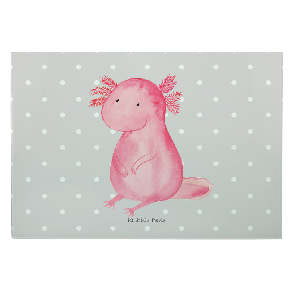 XL Glas Schneidbrett Axolotl Glasschneidebrett, Schneidebrett, Frühstücksbrett, Küche, Axolotl, Molch, Axolot, vergnügt, fröhlich, zufrieden, Lebensstil, Weisheit, Lebensweisheit, Liebe, Freundin