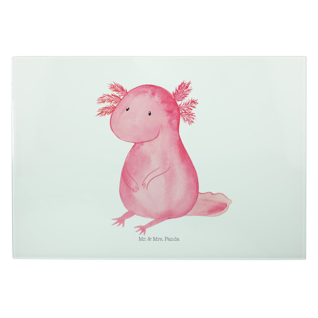 XL Glas Schneidbrett Axolotl Glasschneidebrett, Schneidebrett, Frühstücksbrett, Küche, Axolotl, Molch, Axolot, vergnügt, fröhlich, zufrieden, Lebensstil, Weisheit, Lebensweisheit, Liebe, Freundin