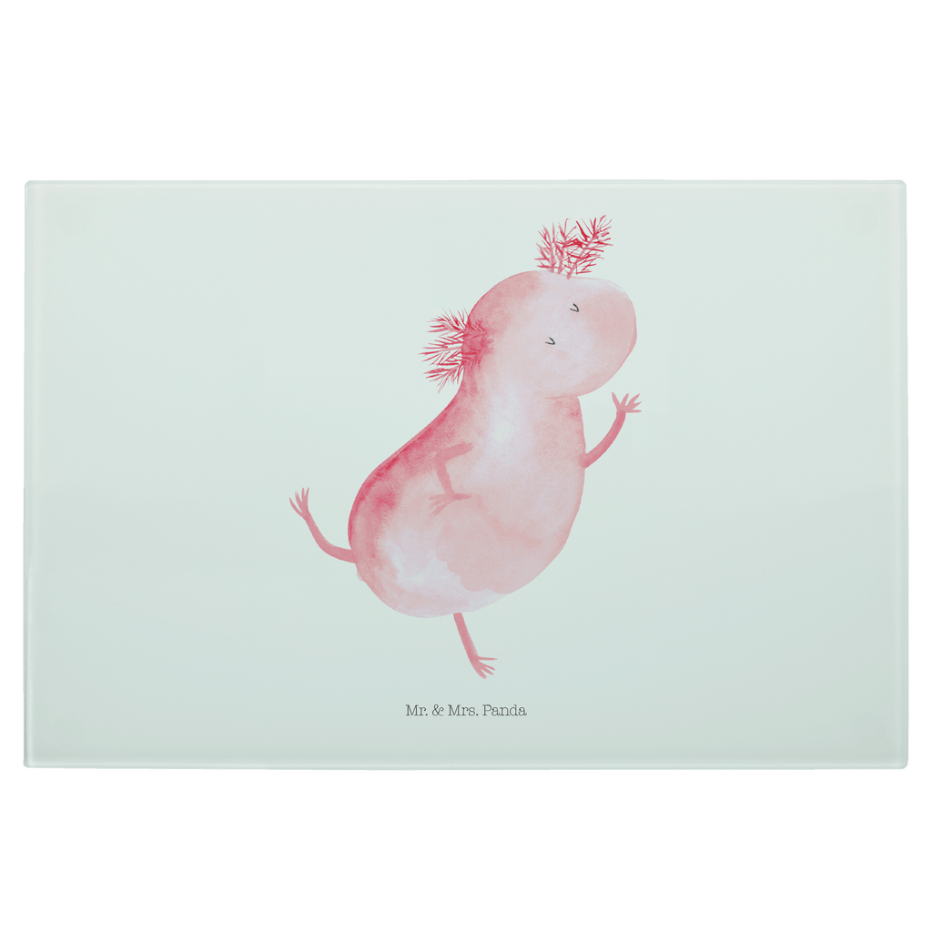 Medium Glas Schneidbrett Axolotl tanzt Glasschneidebrett, Schneidebrett, Axolotl, Molch, Axolot, Schwanzlurch, Lurch, Lurche, Dachschaden, Sterne, verrückt, Freundin, beste Freundin