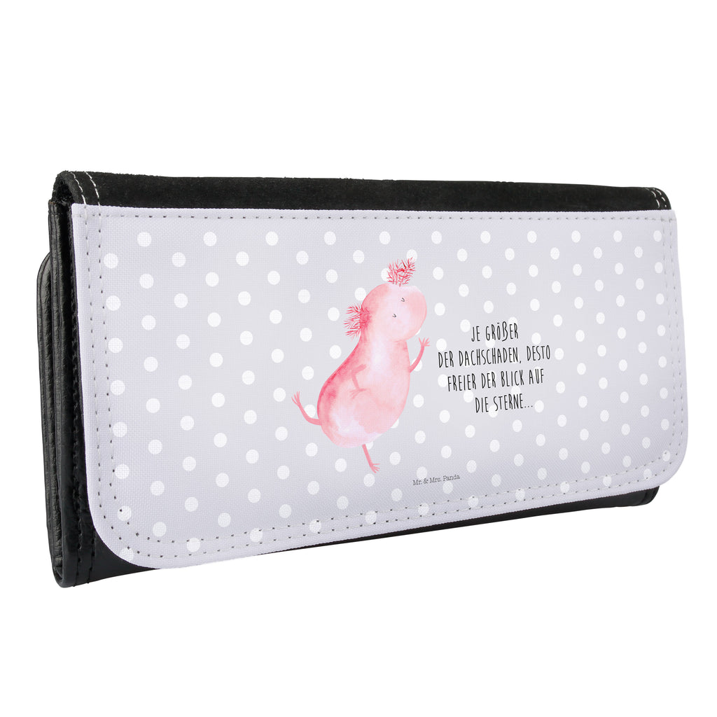 Damen Portemonnaie Axolotl tanzt Portemonnaie, Portemonee, Geldbörse, Damen, Groß, XXL, Geldbeutel, Portemonnaies, Axolotl, Molch, Axolot, Schwanzlurch, Lurch, Lurche, Dachschaden, Sterne, verrückt, Freundin, beste Freundin