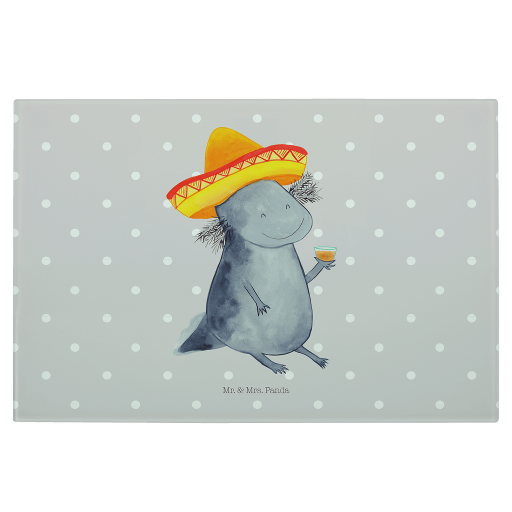 Medium Glas Schneidbrett Axolotl Tequila Glasschneidebrett, Schneidebrett, Axolotl, Molch, Mexico, Mexiko, Sombrero, Zitrone, Tequila, Motivation, Spruch, Schwanzlurch, Lurch, Lurche, Axolot, Feuerdrache, Feuersalamander