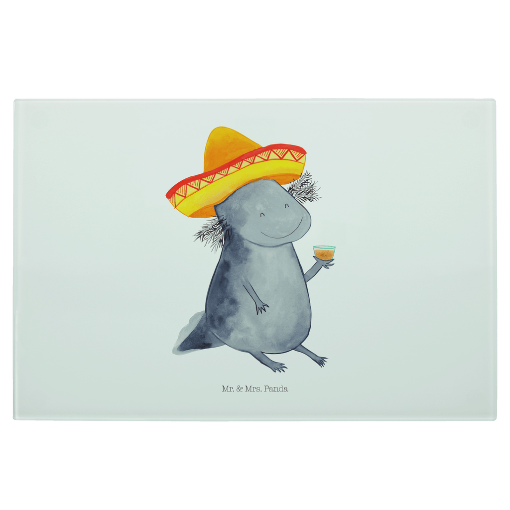 Medium Glas Schneidbrett Axolotl Tequila Glasschneidebrett, Schneidebrett, Axolotl, Molch, Mexico, Mexiko, Sombrero, Zitrone, Tequila, Motivation, Spruch, Schwanzlurch, Lurch, Lurche, Axolot, Feuerdrache, Feuersalamander