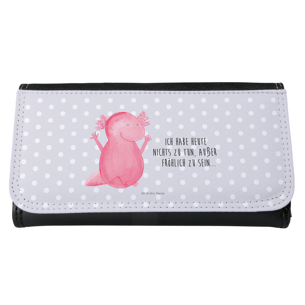 Damen Portemonnaie Axolotl Hurra Portemonnaie, Portemonee, Geldbörse, Damen, Groß, XXL, Geldbeutel, Portemonnaies, Axolotl, Molch, Axolot, Schwanzlurch, Lurch, Lurche, fröhlich, Spaß, Freude, Motivation, Zufriedenheit
