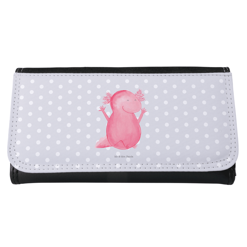 Damen Portemonnaie Axolotl Hurra Portemonnaie, Portemonee, Geldbörse, Damen, Groß, XXL, Geldbeutel, Portemonnaies, Axolotl, Molch, Axolot, Schwanzlurch, Lurch, Lurche, fröhlich, Spaß, Freude, Motivation, Zufriedenheit