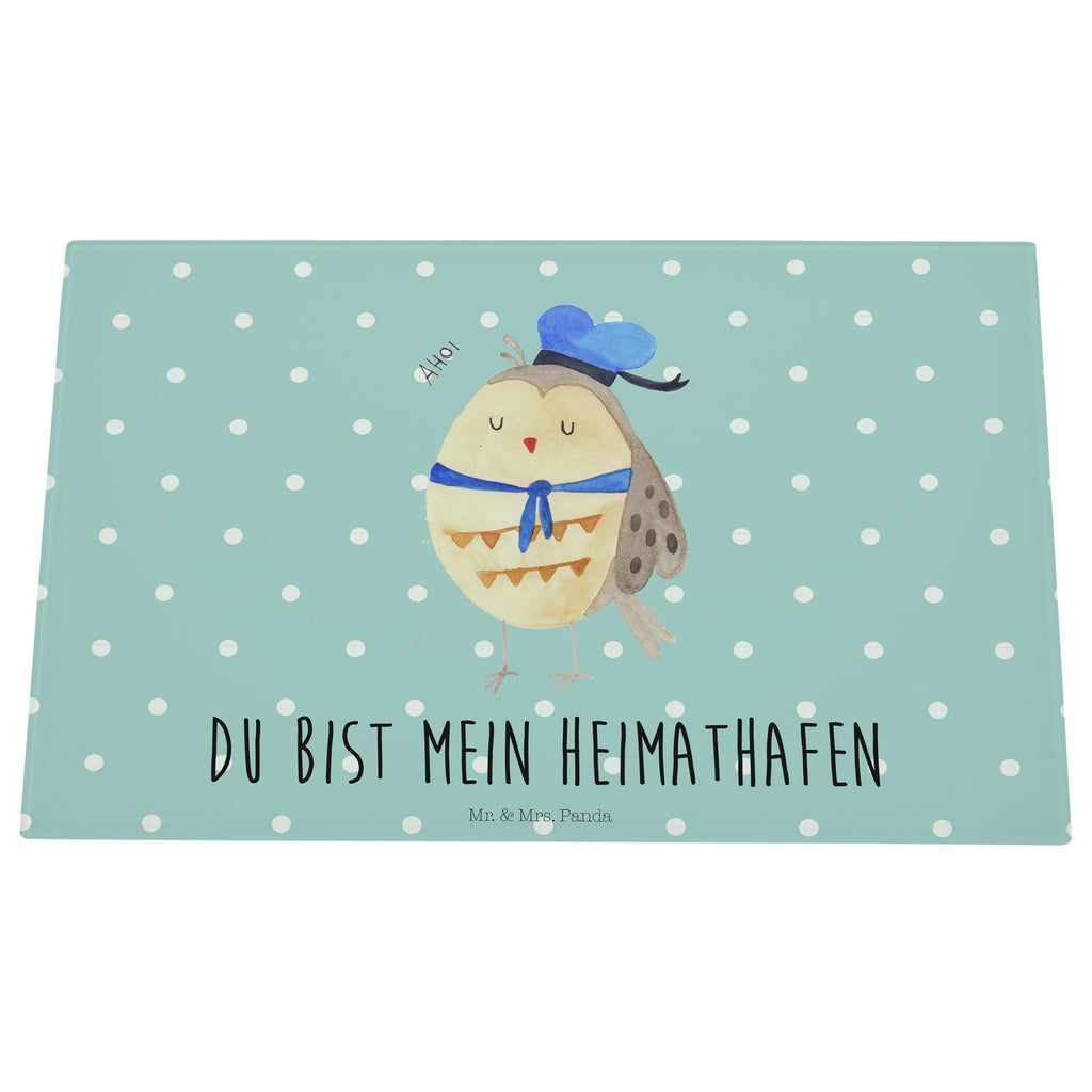 Medium Glas Schneidbrett Eule Matrosen Glasschneidebrett, Schneidebrett, Eule, Eule Spruch, Eule Deko, Owl, Wortspiel lustig, Matrose, Freundin, Ehe, Seefahrer, Heimathafen, Hochzeitstag Geschenk