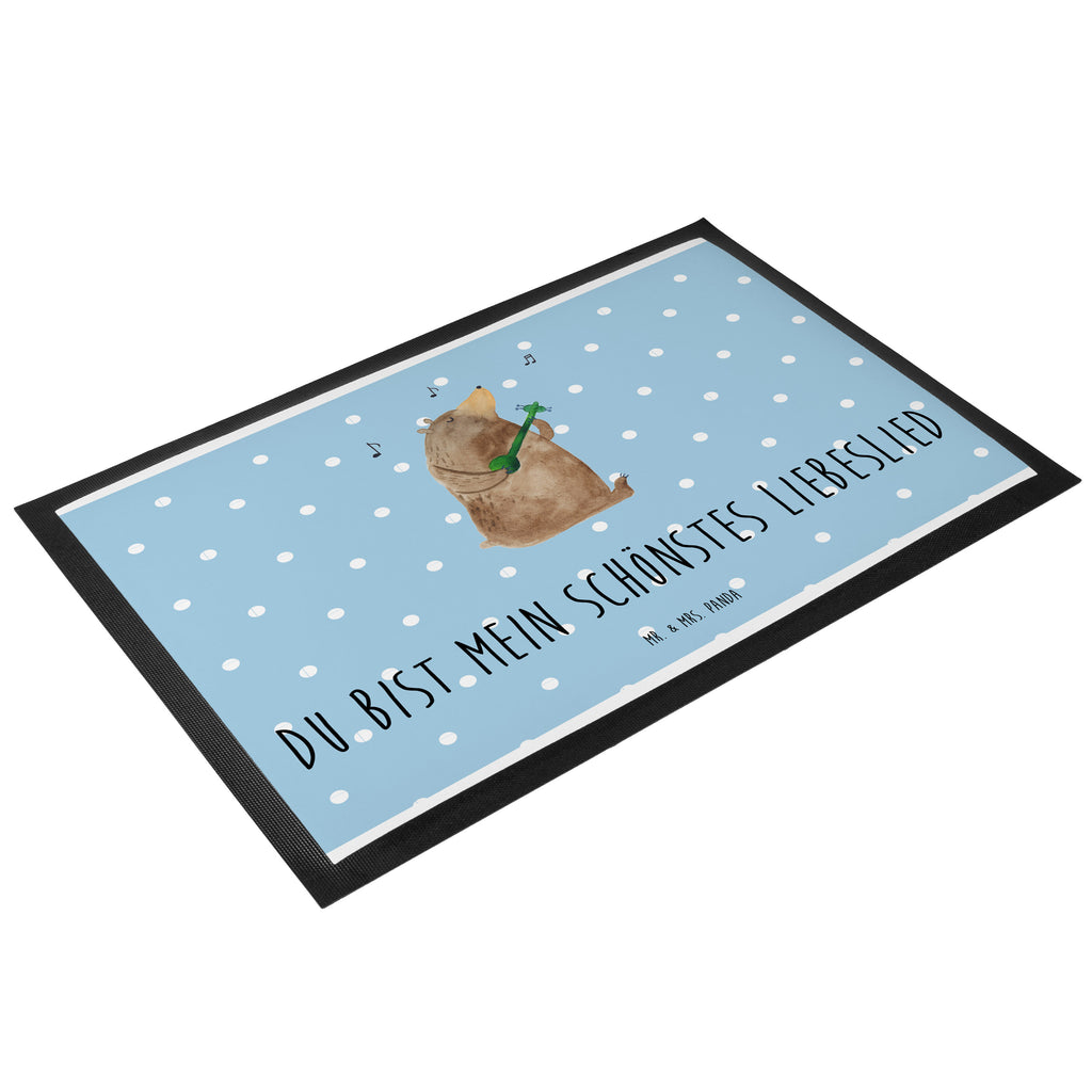 Fußmatte Bär Lied Bär, Bärchen, Bear, Liebeslied, Lied, Song, Valentinstag, Valentine, Geschenk, Partner, Liebe, Freundin, Frau, Herz, Spruch Türvorleger, Schmutzmatte, Fußabtreter, Matte, Schmutzfänger, Fußabstreifer, Schmutzfangmatte, Türmatte, Motivfußmatte,  Haustürmatte, Vorleger  Bär, Teddy, Teddybär