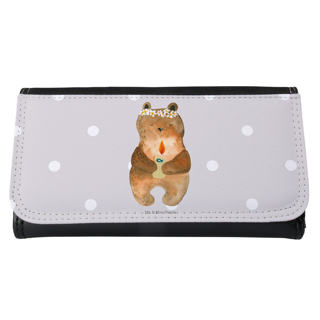 Damen Portemonnaie Kommunion-Bär Portemonnaie, Portemonee, Geldbörse, Damen, Groß, XXL, Geldbeutel, Portemonnaies, Bär, Teddy, Teddybär, Kommunion, Gottes Segen, Taufkerze, katholisch