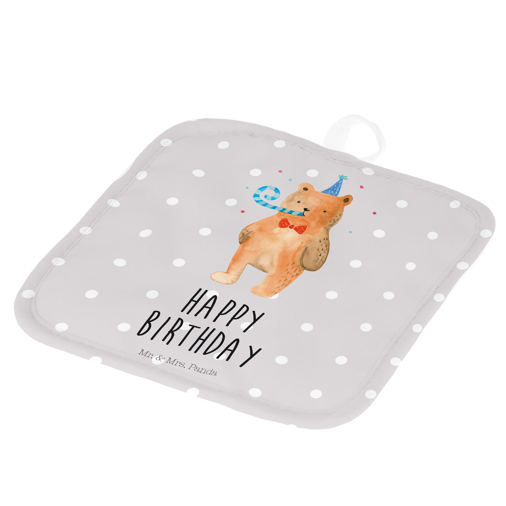 2er Set Topflappen  Birthday Bär Topflappen, Topfuntersetzer, Ofenhandschuh, Topflappen Set, Topflappen lustig, Topflappen mit Spruch, Bär, Teddy, Teddybär, Happy Birthday, Alles Gute, Glückwunsch, Geburtstag