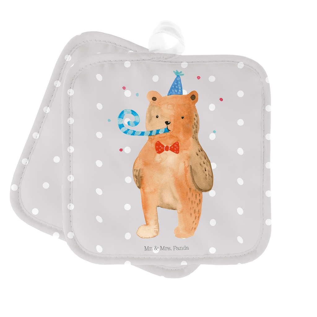 2er Set Topflappen  Birthday Bär Topflappen, Topfuntersetzer, Ofenhandschuh, Topflappen Set, Topflappen lustig, Topflappen mit Spruch, Bär, Teddy, Teddybär, Happy Birthday, Alles Gute, Glückwunsch, Geburtstag