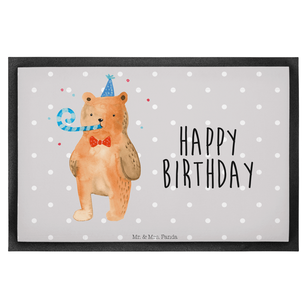 Fußmatte Birthday Bär Happy Birthday, Alles Gute, Glückwunsch, Geburtstag,  Türvorleger, Schmutzmatte, Fußabtreter, Matte, Schmutzfänger, Fußabstreifer, Schmutzfangmatte, Türmatte, Motivfußmatte,  Haustürmatte, Vorleger  Bär, Teddy, Teddybär