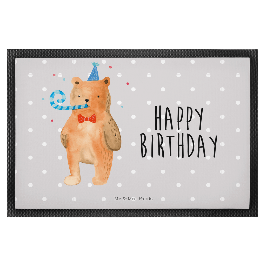 Fußmatte Birthday Bär Happy Birthday, Alles Gute, Glückwunsch, Geburtstag,  Türvorleger, Schmutzmatte, Fußabtreter, Matte, Schmutzfänger, Fußabstreifer, Schmutzfangmatte, Türmatte, Motivfußmatte,  Haustürmatte, Vorleger  Bär, Teddy, Teddybär