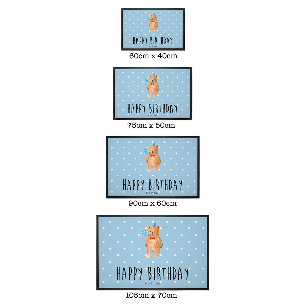 Fußmatte Birthday Bär Happy Birthday, Alles Gute, Glückwunsch, Geburtstag,  Türvorleger, Schmutzmatte, Fußabtreter, Matte, Schmutzfänger, Fußabstreifer, Schmutzfangmatte, Türmatte, Motivfußmatte,  Haustürmatte, Vorleger  Bär, Teddy, Teddybär