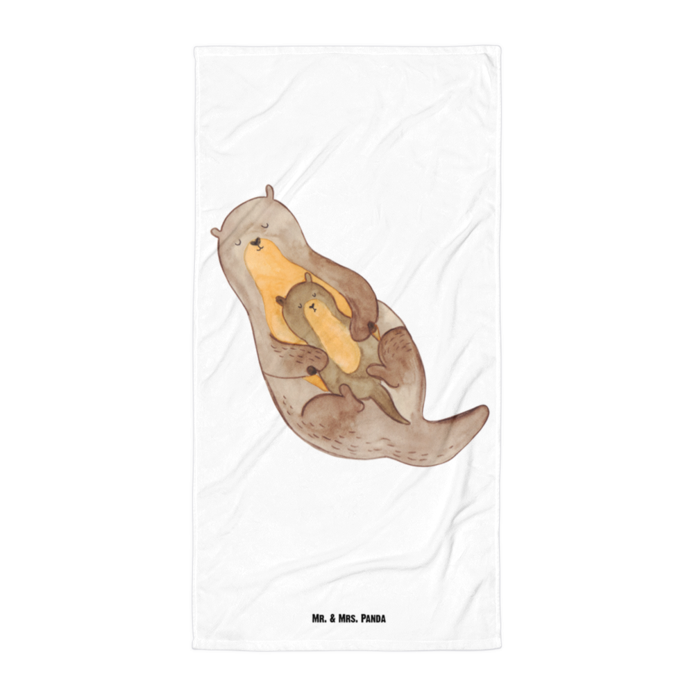 XL Badehandtuch Otter mit Kind Handtuch, Badetuch, Duschtuch, Strandtuch, Saunatuch, Otter, Fischotter, Seeotter, Otter Seeotter See Otter