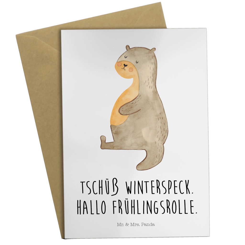 Grußkarte Otter Bauch Klappkarte, Einladungskarte, Glückwunschkarte, Hochzeitskarte, Geburtstagskarte, Karte, Otter, Fischotter, Seeotter, Otter Seeotter See Otter