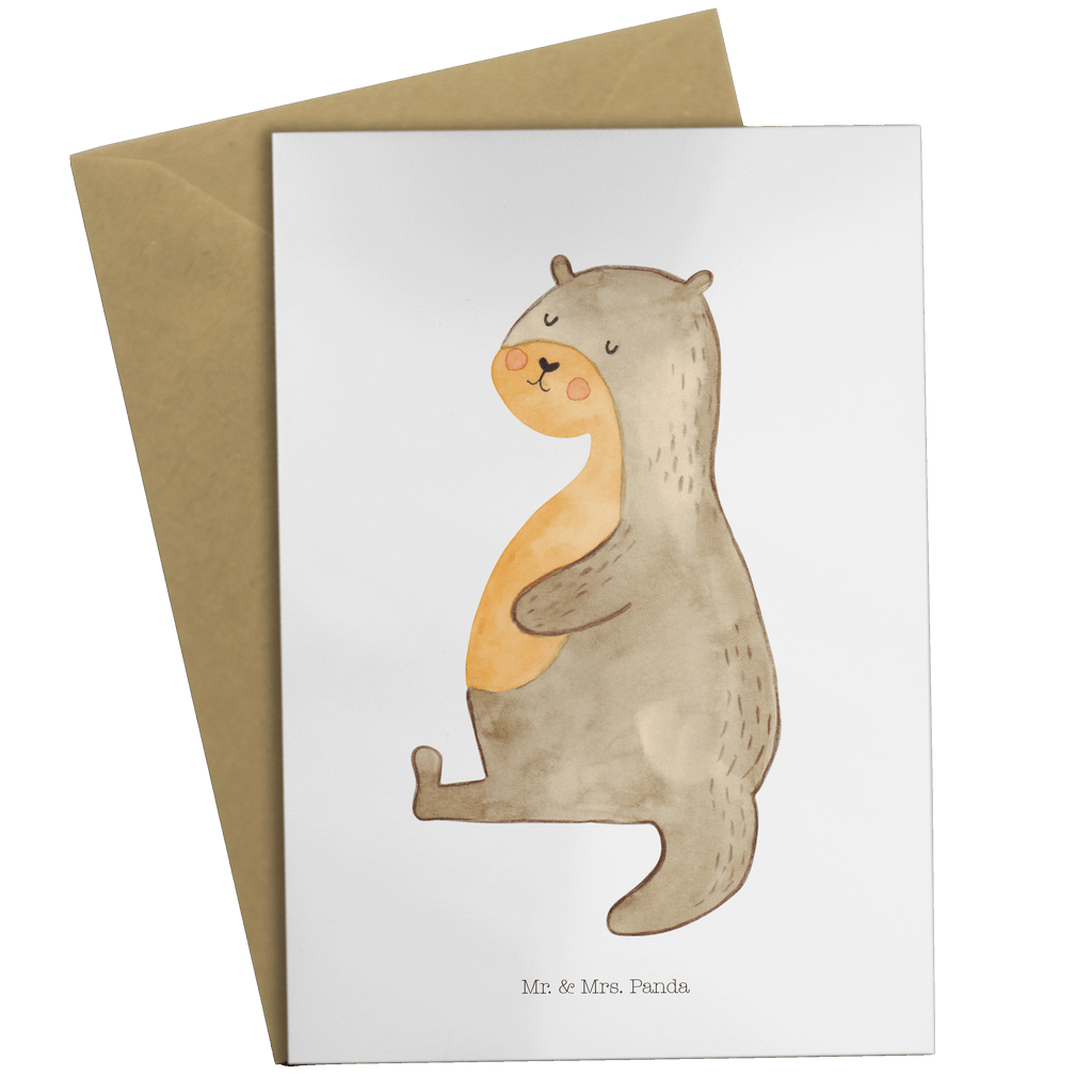 Grußkarte Otter Bauch Klappkarte, Einladungskarte, Glückwunschkarte, Hochzeitskarte, Geburtstagskarte, Karte, Otter, Fischotter, Seeotter, Otter Seeotter See Otter