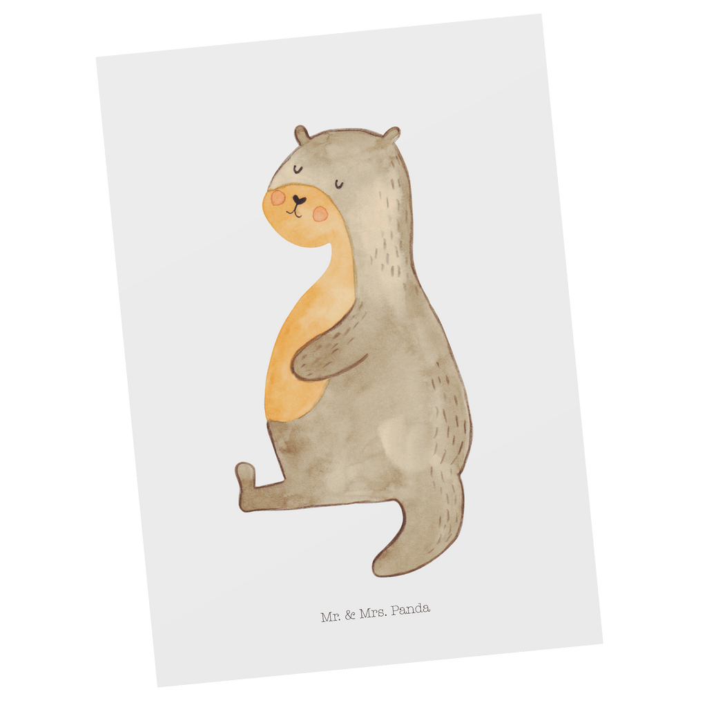 Postkarte Otter Bauch Geschenkkarte, Grußkarte, Karte, Einladung, Ansichtskarte, Geburtstagskarte, Einladungskarte, Otter, Fischotter, Seeotter, Otter Seeotter See Otter