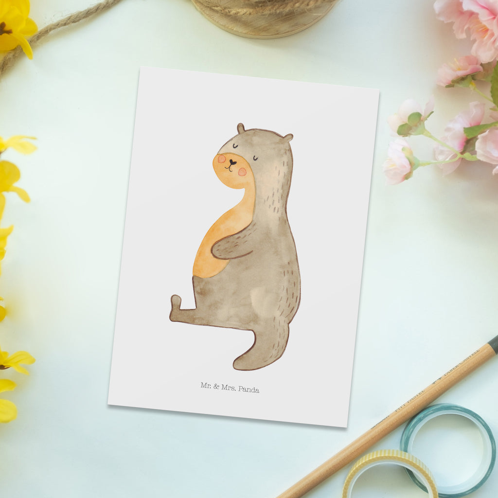 Postkarte Otter Bauch Geschenkkarte, Grußkarte, Karte, Einladung, Ansichtskarte, Geburtstagskarte, Einladungskarte, Otter, Fischotter, Seeotter, Otter Seeotter See Otter